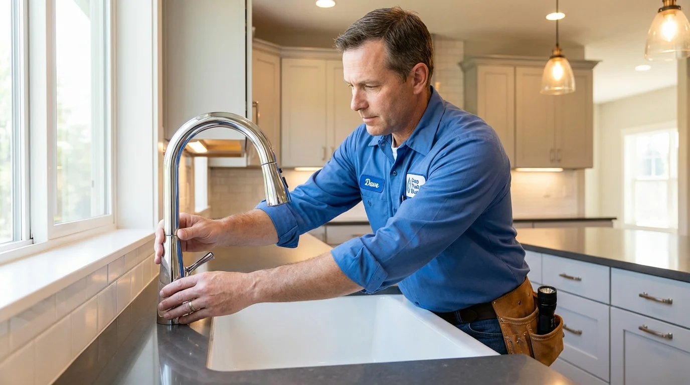 Kitchen faucet installation by Johns Plumbing LLC in Barnstable