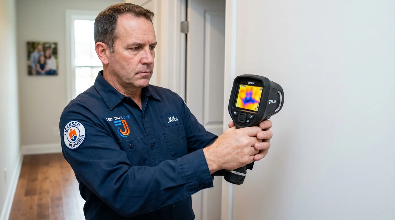 Thermal imaging leak detection by Johns Plumbing LLC in Barnstable